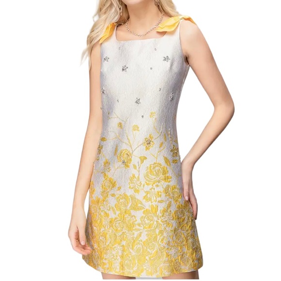 The Eylysa Gorgeous Yellow Bow Dress - Picture 5 of 13